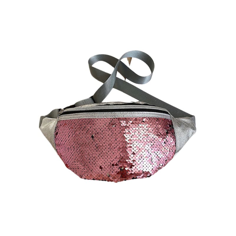 Rote Pailletten-Bauchtasche sac banane sequins rouges