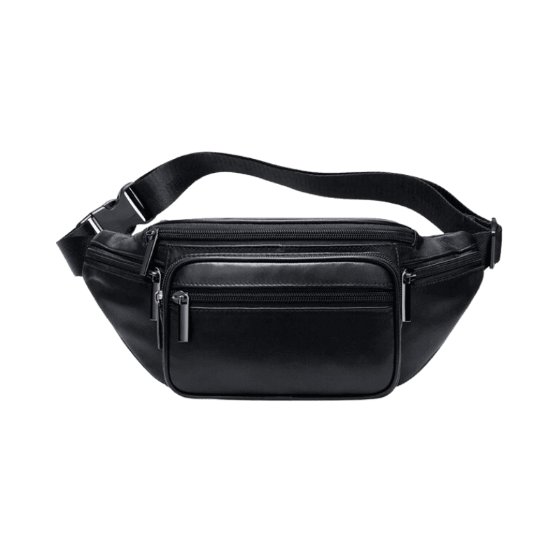 sac banane cuir pour homme noir