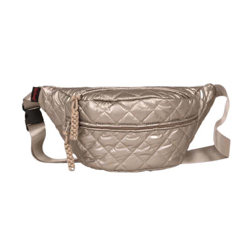 sac banane femme dore matelasse