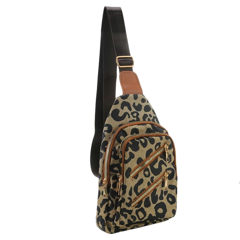 sac banane leopard poitrine