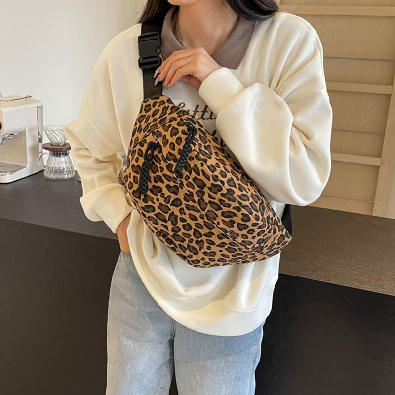 sac banane leopard xl imprime marron