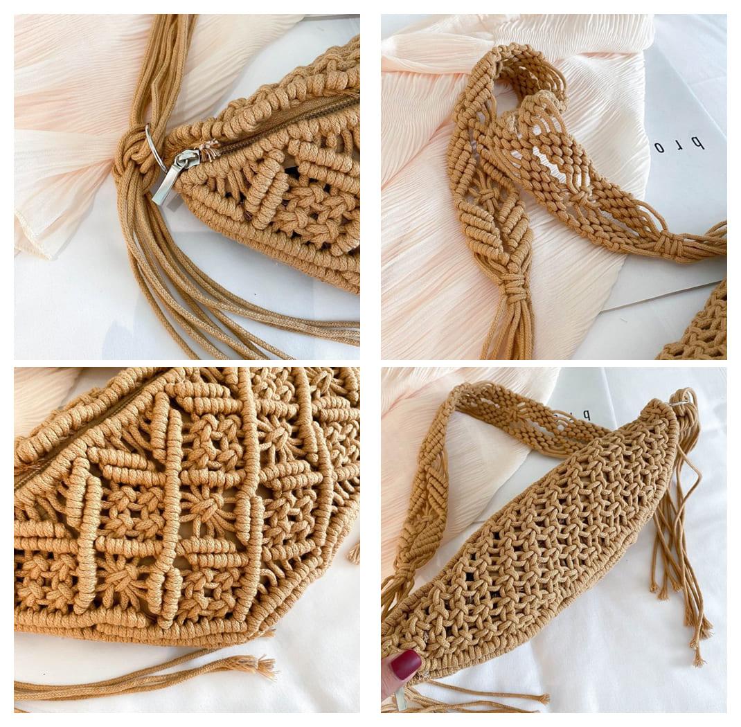 coutures sac banane femme au crochet