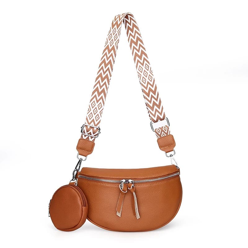 sac banane femme cuir camel