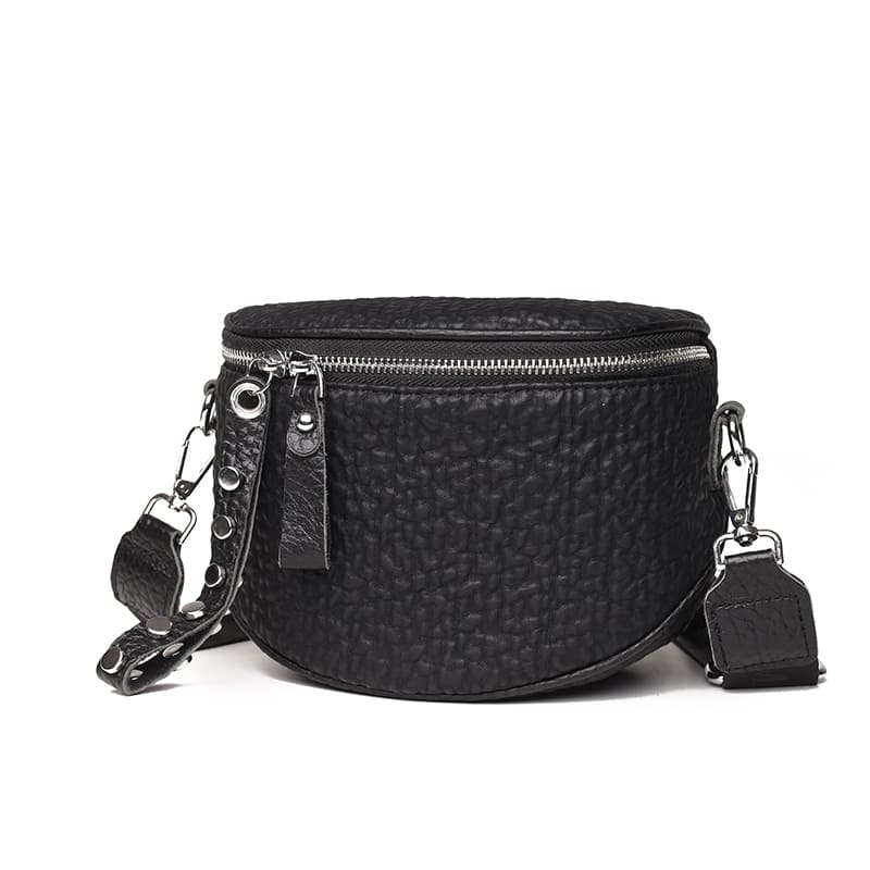 sac banane femme cuir vachette noir